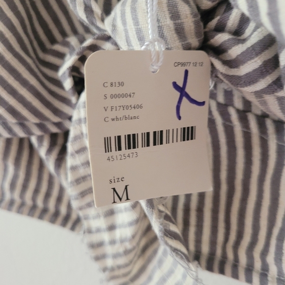 Free People NWT One Railroad‎ Twin Ties Striped Tie Top Cropped Medium - Picture 8 of 11